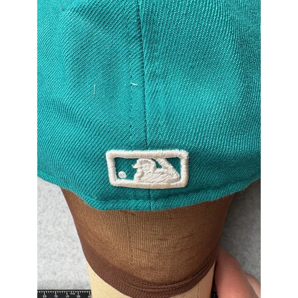 New Era 59FIFTY Houston Astros Fitted Hat Teal White Size 7 5/8 MLB Cap